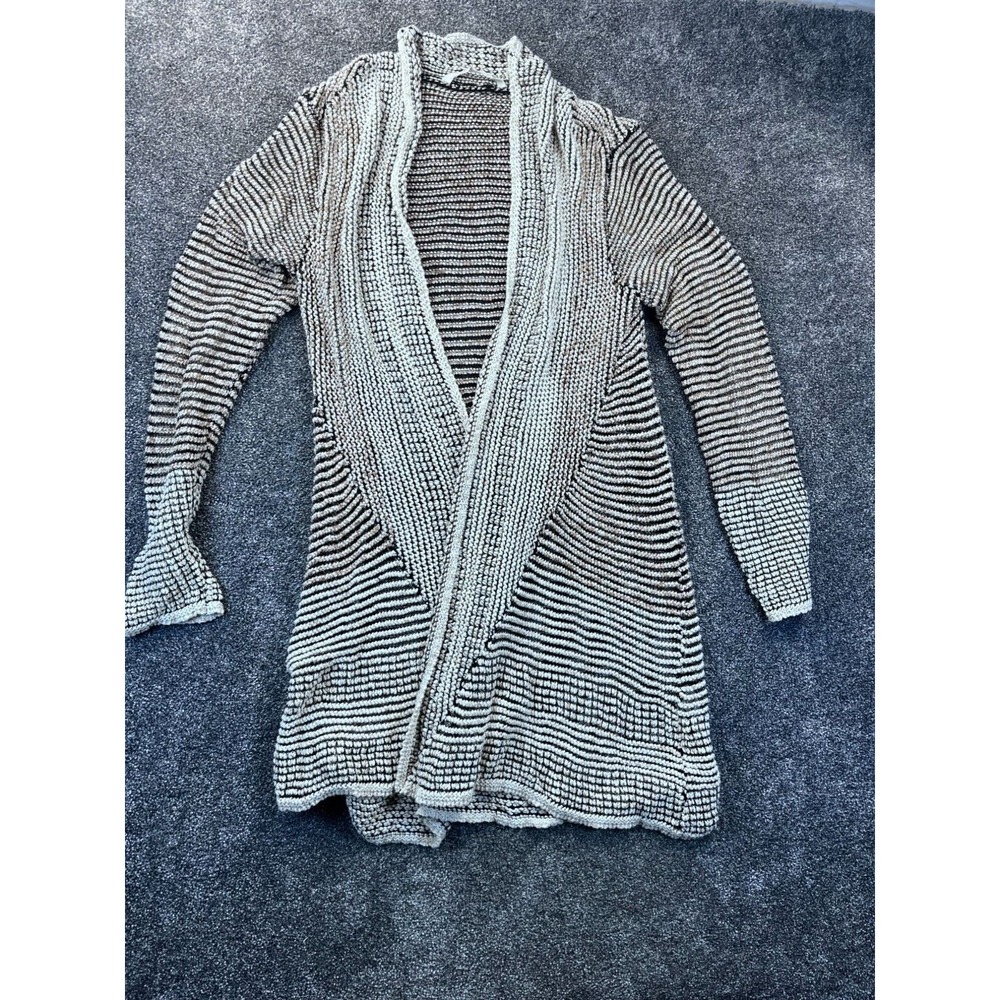 Soft Surroundings Womens Striped Open Front‎ Cardigan Sweater L